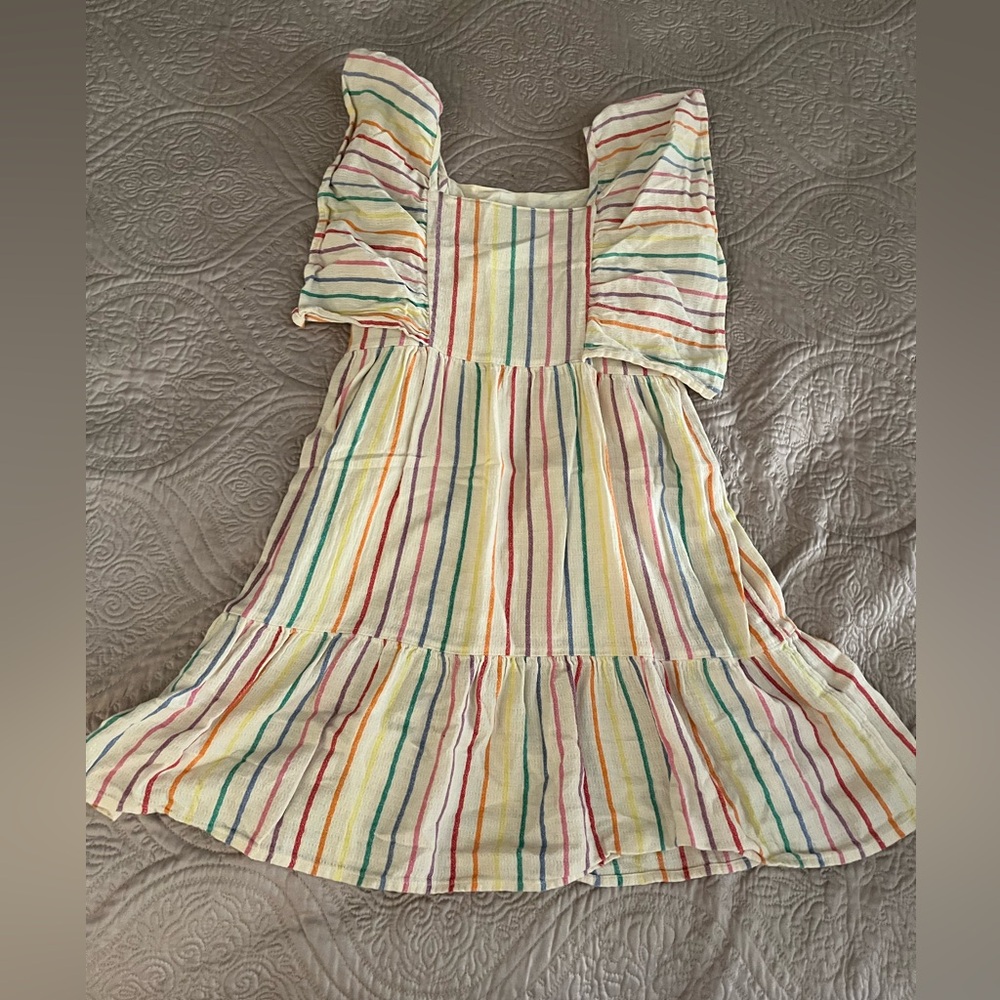 Cat & Jack Multicolor Striped Dress Size Medium 7/8
